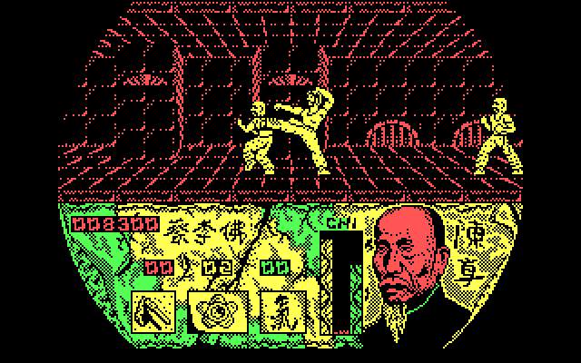Choy Lee Fut Kung-Fu Warrior IBM PC/Compatibles Screenshot: Kicking my opponent.
