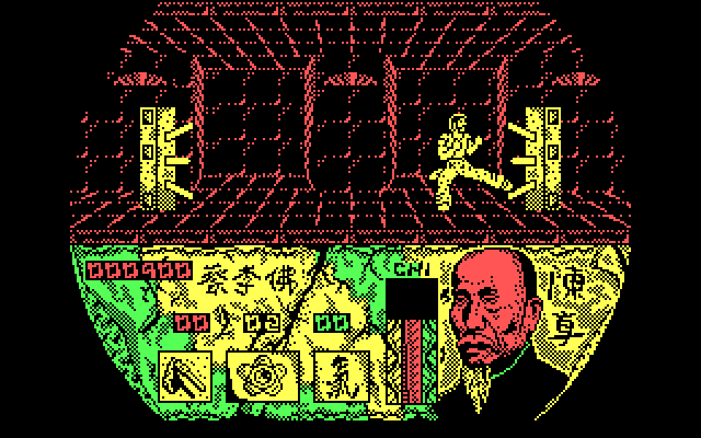 Choy Lee Fut Kung-Fu Warrior IBM PC/Compatibles Screenshot: Attacking a target.