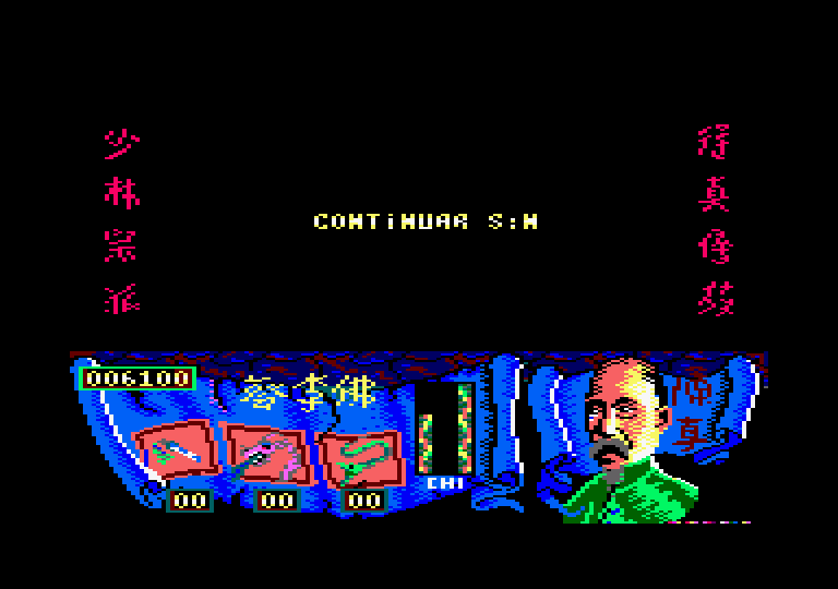 Choy Lee Fut Kung-Fu Warrior Amstrad CPC Screenshot: Game over.