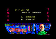 Choy Lee Fut Kung-Fu Warrior for Amstrad CPC - Title screen and main menu.