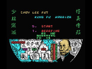 Choy Lee Fut Kung-Fu Warrior for MSX - Title screen and main menu.