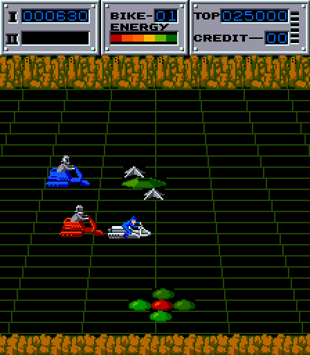 Seicross Arcade Screenshot: I'm being chased!