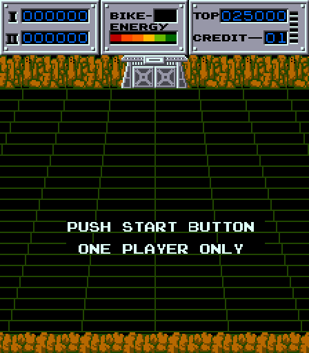 Seicross Arcade Screenshot: Press start button to begin.