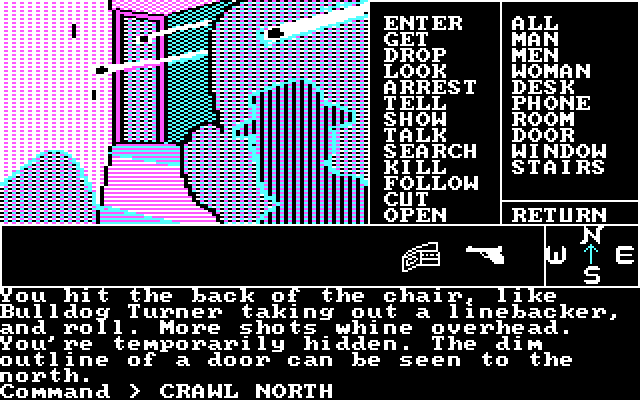 Borrowed Time IBM PC/Compatibles Screenshot: A good idea to keep your head low!