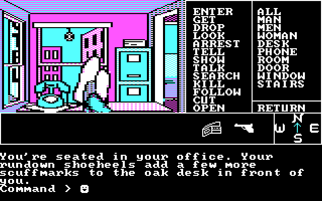 Borrowed Time IBM PC/Compatibles Screenshot: Working hard...