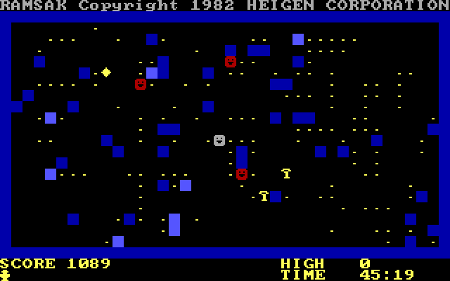 Ramsak IBM PC/Compatibles Screenshot: Watch out for the red smiley faces...