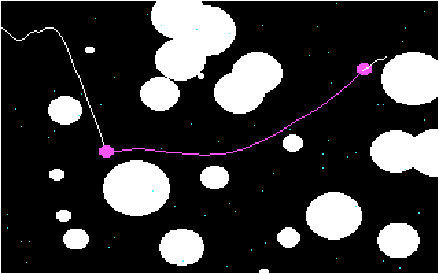 Asteroid Pilot IBM PC/Compatibles Screenshot: Hitting space dust can cause trouble for your engines.
