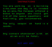 Roland Goes Digging for Camputers Lynx - Game instructions.