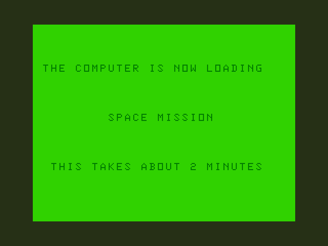 Space Mission Dragon 32/64 Screenshot: Loading screen.