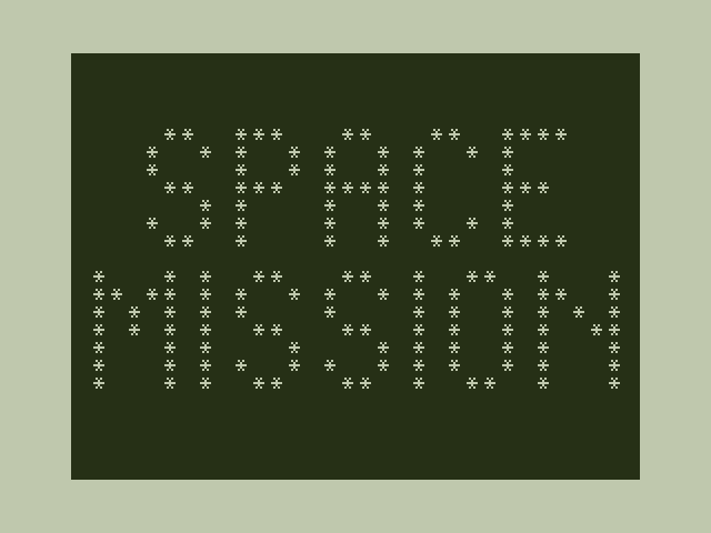 Space Mission Dragon 32/64 Screenshot: Title screen.
