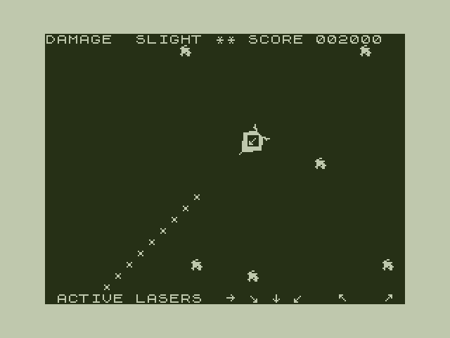 Space Mission Dragon 32/64 Screenshot: Blasting more asteroids.