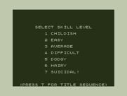 Space Mission for Dragon 32/64 - Select a skill level.