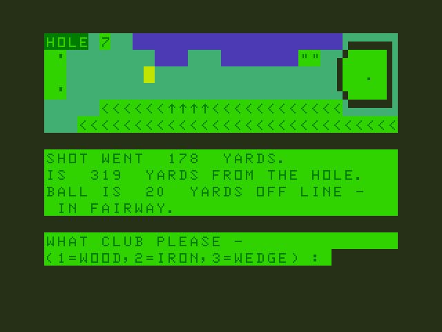 Golf Dragon 32/64 Screenshot: Barely avoided the water...