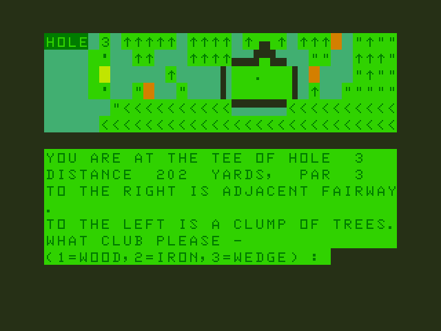 Golf Dragon 32/64 Screenshot: The tee of hole 3.