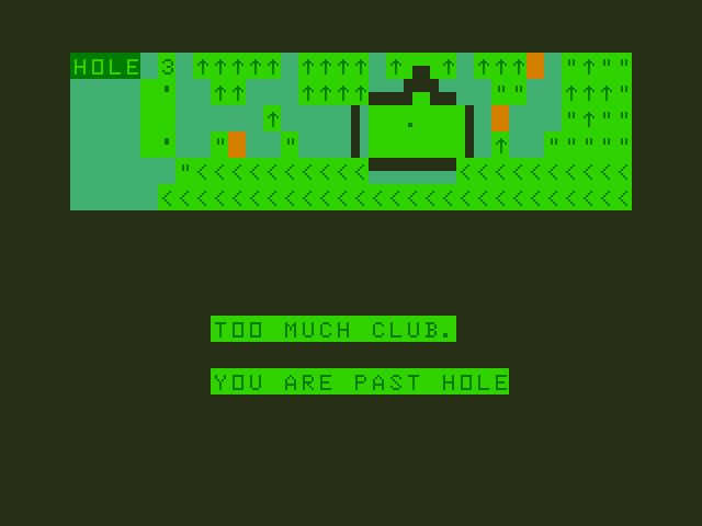 Golf Dragon 32/64 Screenshot: Oops, too much club...