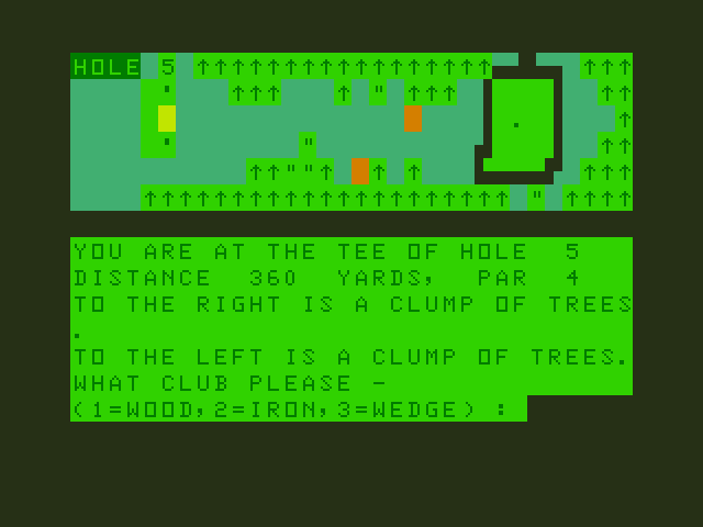Golf Dragon 32/64 Screenshot: Tee of hole 5.
