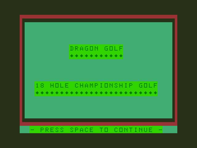 Golf Dragon 32/64 Screenshot: Title screen.