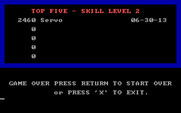 XO-Fighter for IBM PC/Compatibles - High score table.