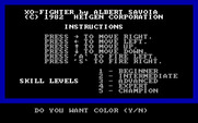 XO-Fighter for IBM PC/Compatibles - Title screen.
