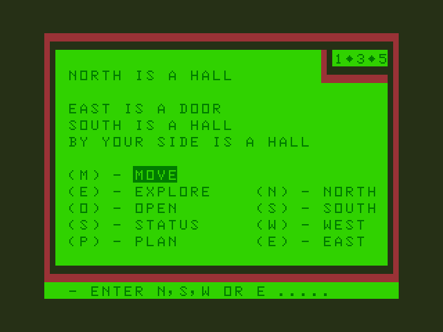 Chateau Dragon 32/64 Screenshot: Select a direction to move in.