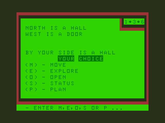Chateau Dragon 32/64 Screenshot: Game start.