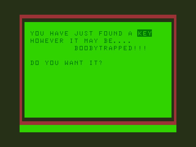 Chateau Dragon 32/64 Screenshot: This item may be boobytrapped; take the chance?