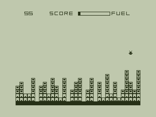 Alien Blitz Dragon 32/64 Screenshot: I'm almost out of fuel!
