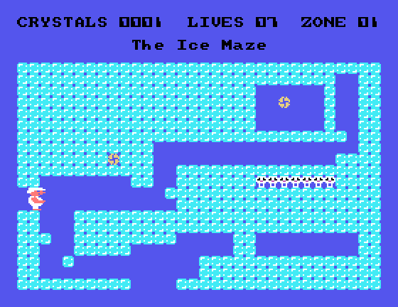 Time Trap Tatung Einstein Screenshot: Exploring the Ice Maze.