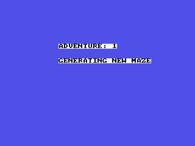 Maziacs MSX Screenshot: Generating a maze...