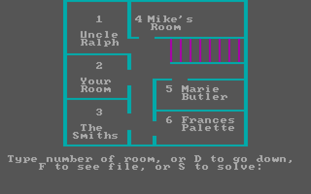 Tales of Mystery IBM PC/Compatibles Screenshot: Upstairs in the mansion...