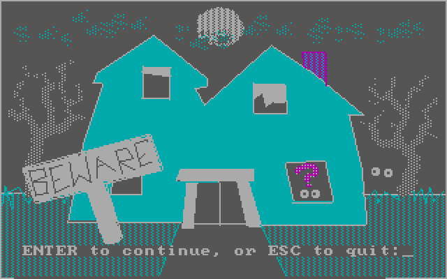 Tales of Mystery IBM PC/Compatibles Screenshot: Beware the haunted house!