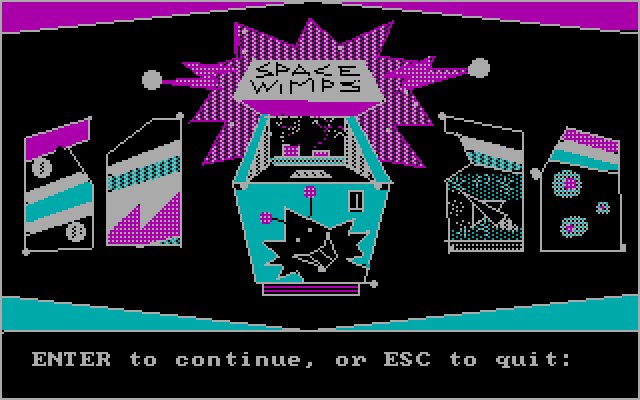 Tales of Mystery IBM PC/Compatibles Screenshot: It's a whole bunch of Space Wimps arcade games!!
