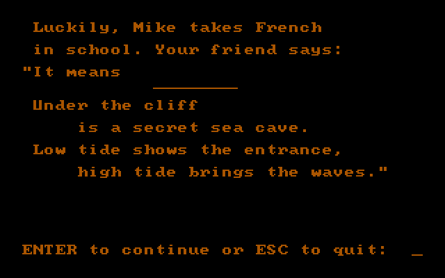 Tales of Mystery IBM PC/Compatibles Screenshot: More information is revealed...
