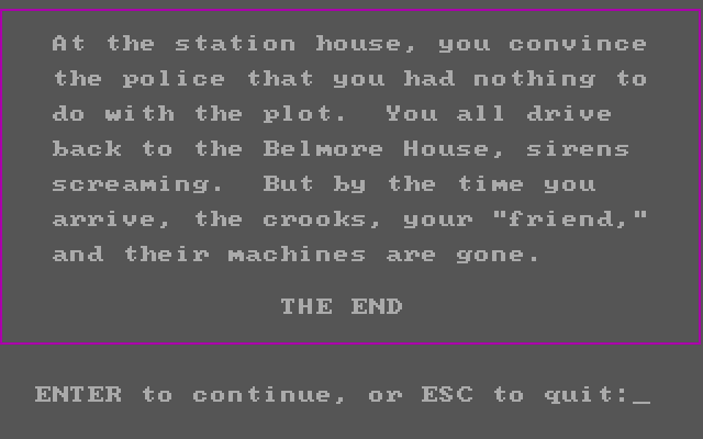 Tales of Mystery IBM PC/Compatibles Screenshot: I didn't win this time...