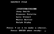 Tales of Mystery for IBM PC/Compatibles - The suspect file.
