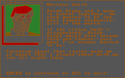 Tales of Mystery for IBM PC/Compatibles - Viewing the information on Montana Smith.