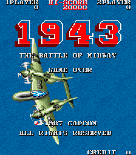 1943: The Battle of Midway Arcade Screenshot: Title screen (U.S. version).