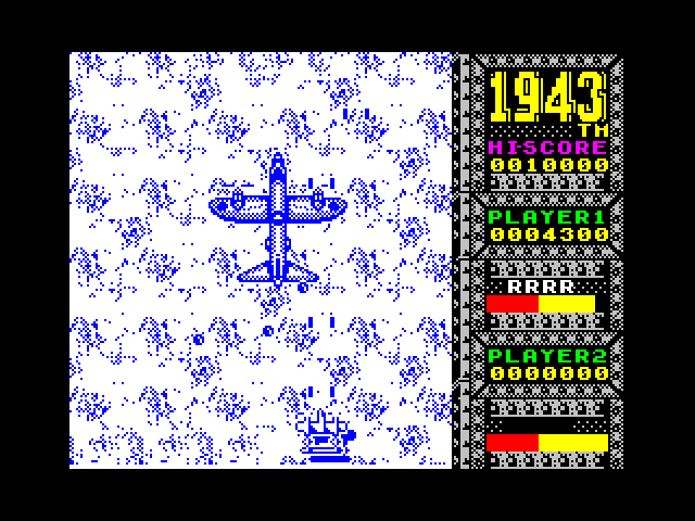 1943: The Battle of Midway ZX Spectrum Screenshot: These larger planes are tougher to destroy...