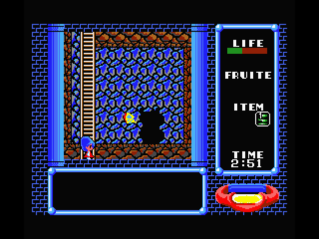 Star Virgin MSX Screenshot: I wonder where that hole in the wall leads?