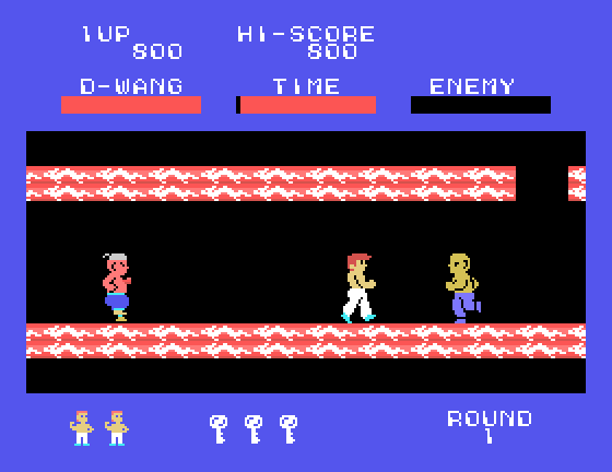 Dragon Wang Sega SG-1000 Screenshot: Here come some more opponents...