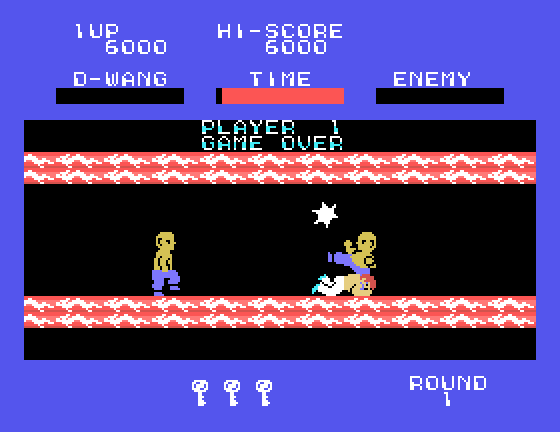 Dragon Wang Sega SG-1000 Screenshot: Game over.