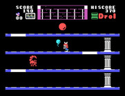Drol for Sega SG-1000 - After you die you'll reappear as a sphere on the top level.