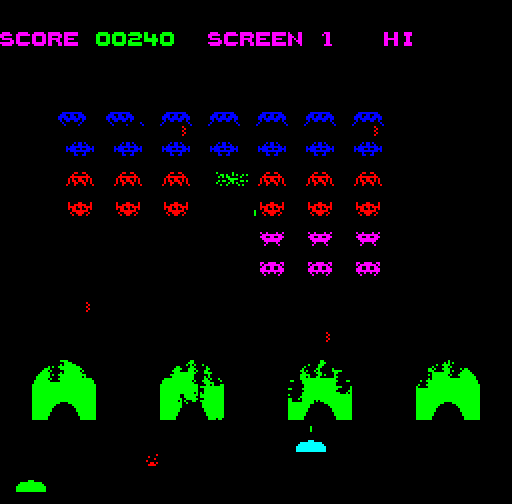 Lynx Invaders Camputers Lynx Screenshot: Blast the invaders!