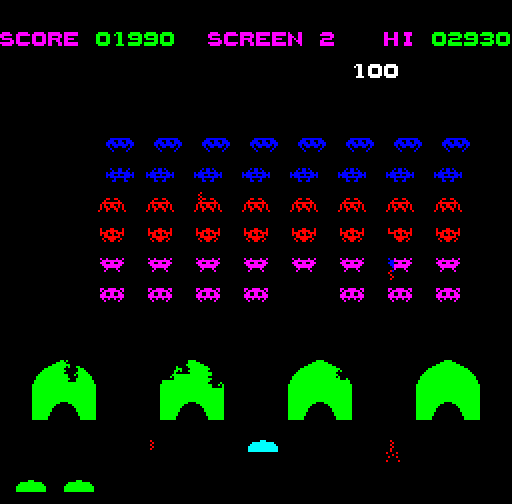 Lynx Invaders Camputers Lynx Screenshot: On to screen 2 now...