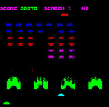 Lynx Invaders for Camputers Lynx - Shoot the saucer at the top of the screen for bonus points.
