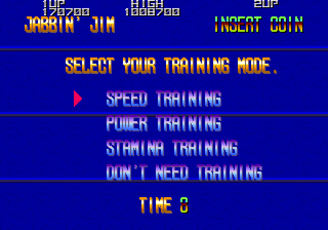 Final Round, The Arcade Screenshot: Time for some training!