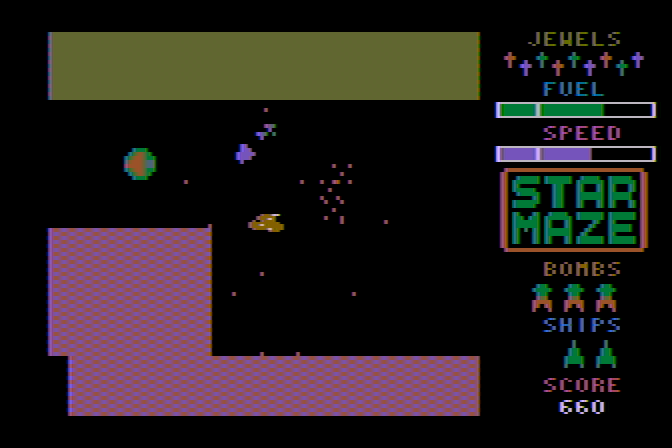 Star Maze Atari 8-bit Screenshot: I'm hit!