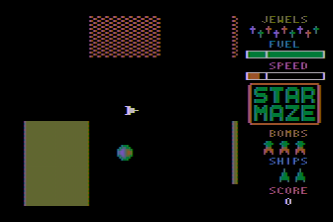 Star Maze Atari 8-bit Screenshot: The game begins!