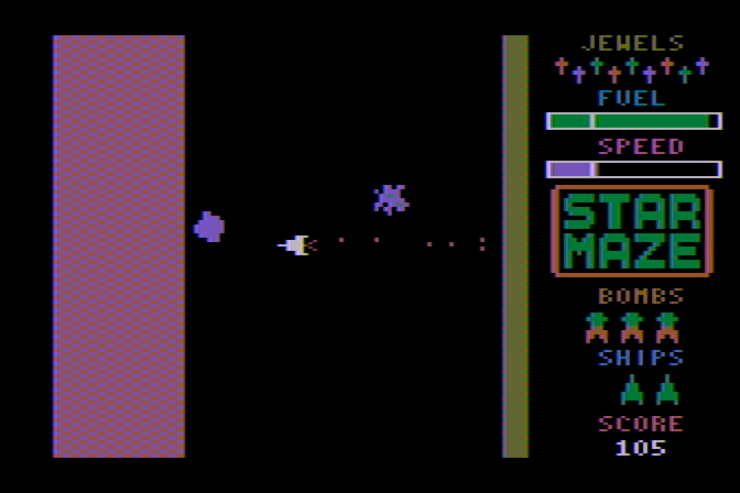 Star Maze Atari 8-bit Screenshot: Don't get caught!