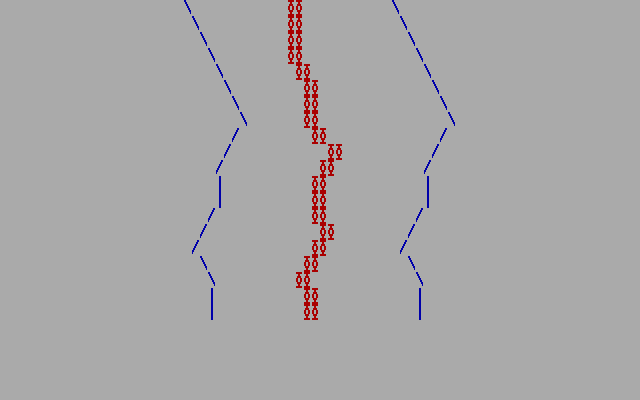 RaceMan IBM PC/Compatibles Screenshot: Driving down the narrow road...